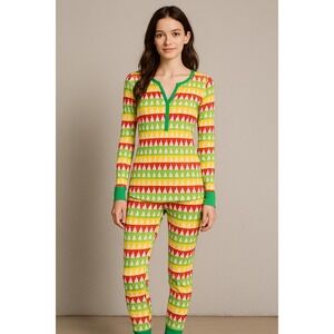 Little Bum Bums Pajama Set Womens S Green Bamboo Stretch‎ Christmas Tree Comfort